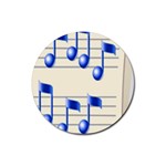music_notes_2 Rubber Round Coaster (4 pack)