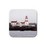 lighthouse2 Rubber Square Coaster (4 pack)