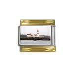 lighthouse2 Gold Trim Italian Charm (9mm)