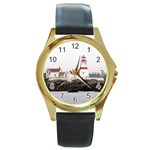 lighthouse2 Round Gold Metal Watch