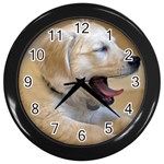 Yawning Labrador Wall Clock (Black)