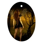 Dark Fairy In Forrest Ornament (Oval)