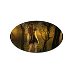 Dark Fairy In Forrest Sticker (Oval)