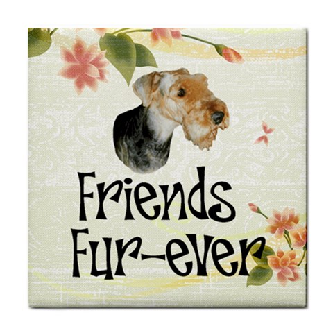 airedale terrier Tile Coaster from ArtsNow.com Front