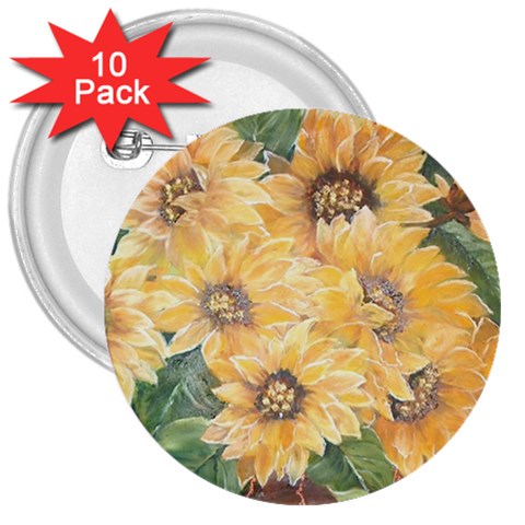 GIRASSOIS I 3  Button (10 pack) from ArtsNow.com Front
