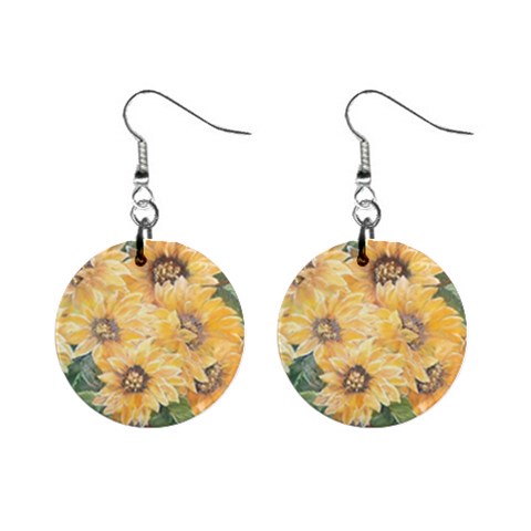 GIRASSOIS I 1  Button Earrings from ArtsNow.com Front