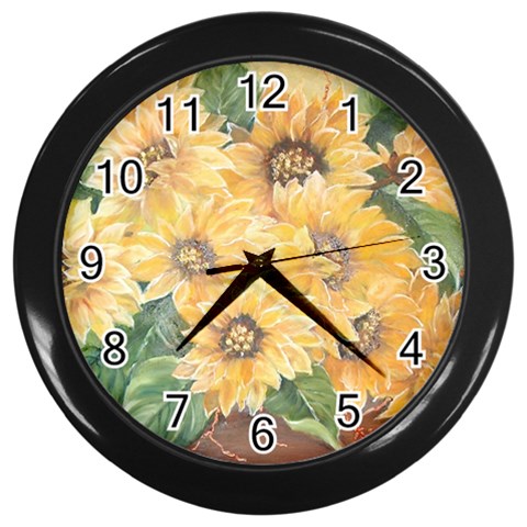 GIRASSOIS I Wall Clock (Black) from ArtsNow.com Front