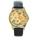 GIRASSOIS I Round Gold Metal Watch