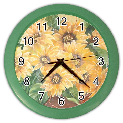 GIRASSOIS I Color Wall Clock from ArtsNow.com Front