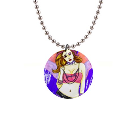 Amber 1  Button Necklace from ArtsNow.com Front