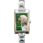 Afghan Hound Dog Rectangular Italian Charm Watch