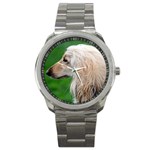 Afghan Hound Dog Sport Metal Watch