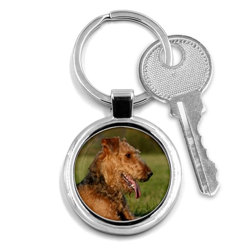 Airedale Terrier Dog Key Chain (Round) from ArtsNow.com Front