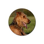 Airedale Terrier Dog Rubber Round Coaster (4 pack)