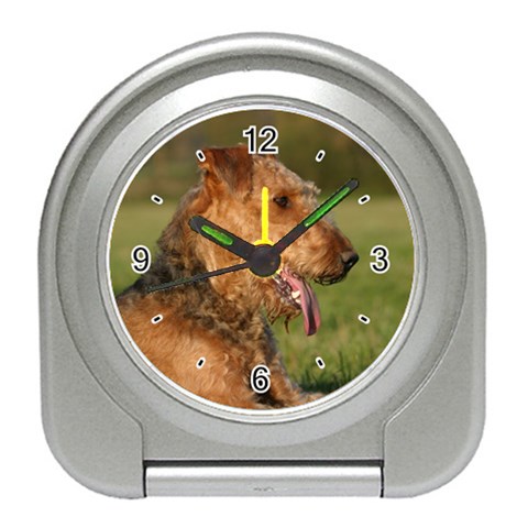 Airedale Terrier Dog Travel Alarm Clock from ArtsNow.com Front