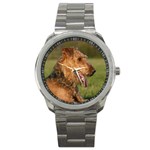 Airedale Terrier Dog Sport Metal Watch