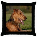 Airedale Terrier Dog Throw Pillow Case (Black)