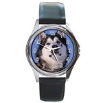 Alaskan Malamute Dog Round Metal Watch