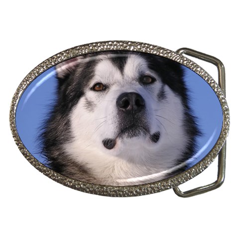 Alaskan Malamute Dog Belt Buckle from ArtsNow.com Front