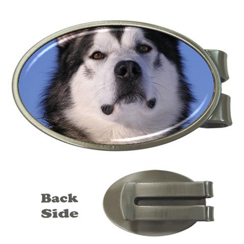 Alaskan Malamute Dog Money Clip (Oval) from ArtsNow.com Front