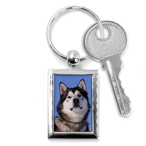 Alaskan Malamute Dog Key Chain (Rectangle) from ArtsNow.com Front