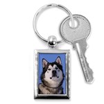 Alaskan Malamute Dog Key Chain (Rectangle)