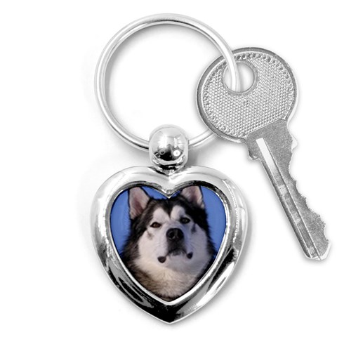 Alaskan Malamute Dog Key Chain (Heart) from ArtsNow.com Front