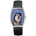 Alaskan Malamute Dog Barrel Style Metal Watch