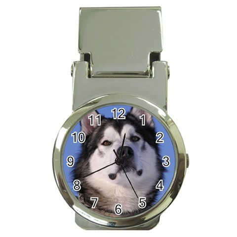 Alaskan Malamute Dog Money Clip Watch from ArtsNow.com Front