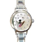 American Eskimo Dog Round Italian Charm Watch