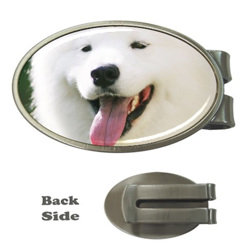 American Eskimo Dog Money Clip (Oval) from ArtsNow.com Front