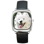 American Eskimo Dog Square Metal Watch