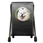 American Eskimo Dog Pen Holder Desk Clock