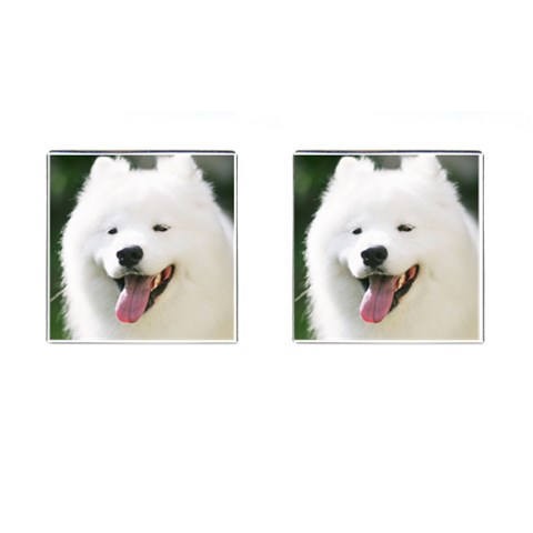 American Eskimo Dog Cufflinks (Square) from ArtsNow.com Front(Pair)