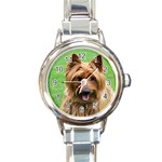 Australian Terrier Dog Round Italian Charm Watch