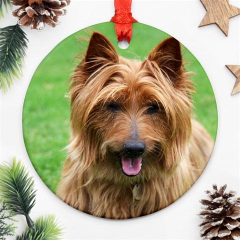 Australian Terrier Dog Ornament (Round) from ArtsNow.com Front