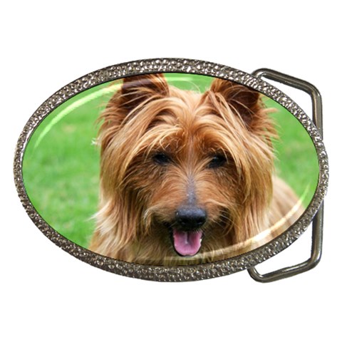 Australian Terrier Dog Belt Buckle from ArtsNow.com Front