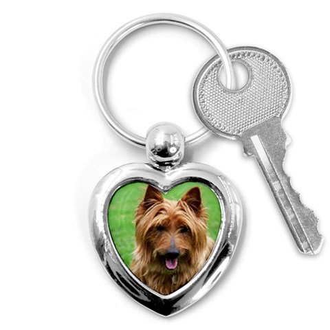 Australian Terrier Dog Key Chain (Heart) from ArtsNow.com Front