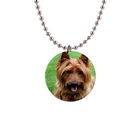 Australian Terrier Dog 1  Button Necklace from ArtsNow.com Front