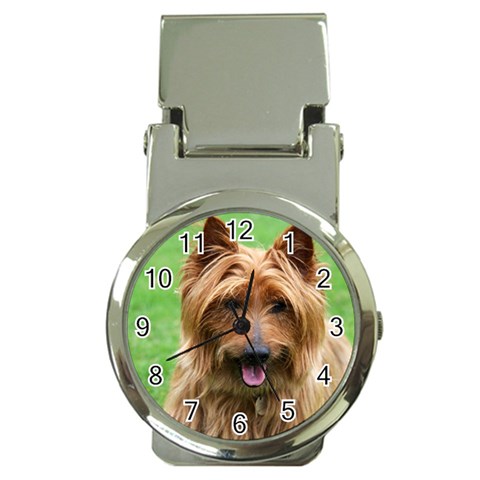 Australian Terrier Dog Money Clip Watch from ArtsNow.com Front
