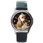 Cocker Spaniel Dog Round Metal Watch