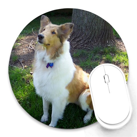 Collie Dog Round Mousepad from ArtsNow.com Front