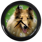 Collie Dog Wall Clock (Black)