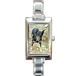 Doberman Pinscher Dog Rectangular Italian Charm Watch