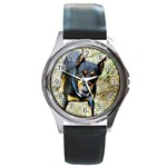 Doberman Pinscher Dog Round Metal Watch