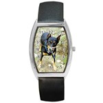 Doberman Pinscher Dog Barrel Style Metal Watch