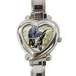 Doberman Pinscher Dog Heart Italian Charm Watch