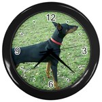 Doberman Pinscher Dog Wall Clock (Black)