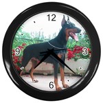 Doberman Pinscher Dog Wall Clock (Black)