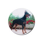 Doberman Pinscher Dog Rubber Round Coaster (4 pack)